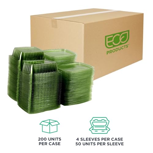 Compostable 24oz Rectangular Deli Containers With Lids (200 Count)
