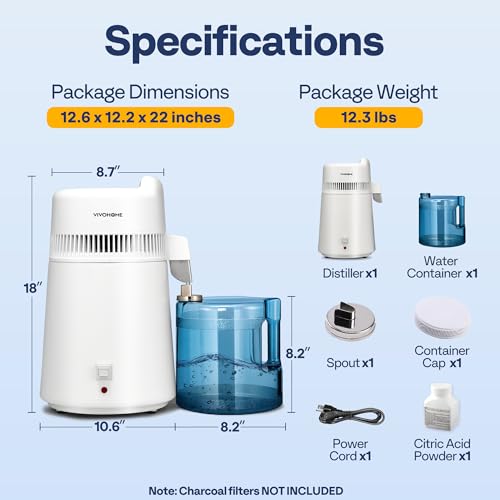 1.6 Gallon 6L 900W Water Distiller Countertop