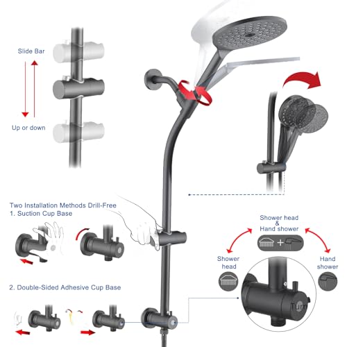 High Pressure Shower Head with Handheld Shower