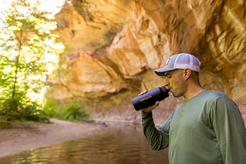 Go Series Insulated Stainless Steel Water Filter Bottle for Travel and Everyday Use Removes Bacteria