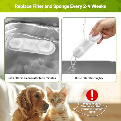 6 Pack Dog Water Fountain Replacement Filters for 410oz