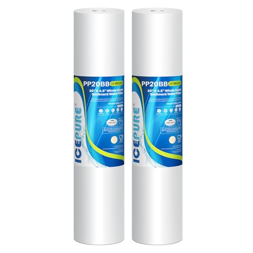 20 Micron 20" x 4.5" Whole House Sediment Water Filter Cartridge (2 Count)