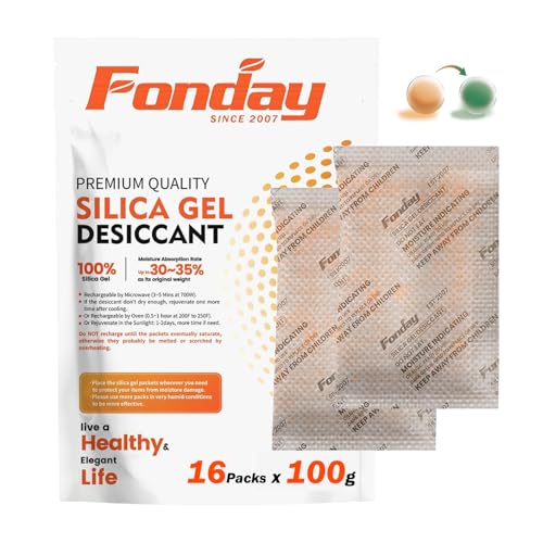 100Gram 16Packets Fonday Moisture Indicating Silica Gel Desiccant Packs