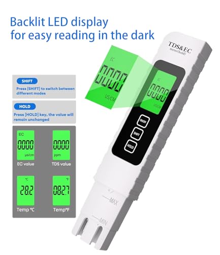 TDS Meter Digital Water Tester 4 in 1 TDS EC & Temperature