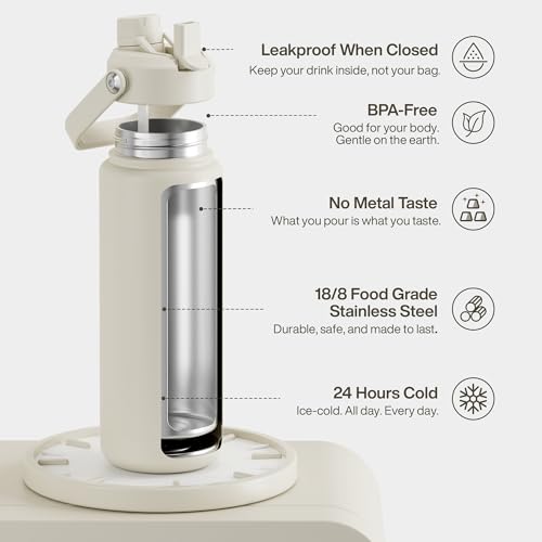 Insulated Water Bottle with Straw Stainless Steel Water Bottle