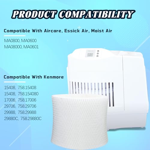 MAF2 Humidifier Filter Replacement for AIRCARE Essick Air Moist Air MA0800 MA0600 MA08000 MA0601 for Kenmore 15408 15508 154080 17006 29706 29988 Series Humidifier Super Wick Filter