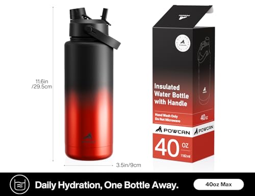 40 oz Insulated Water Bottle with 2
