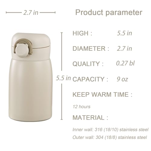 9 oz Mini Water Bottle Small Stainless Steel Thermoses