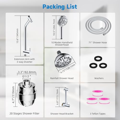 Filtered Dual Shower Heads with Handheld