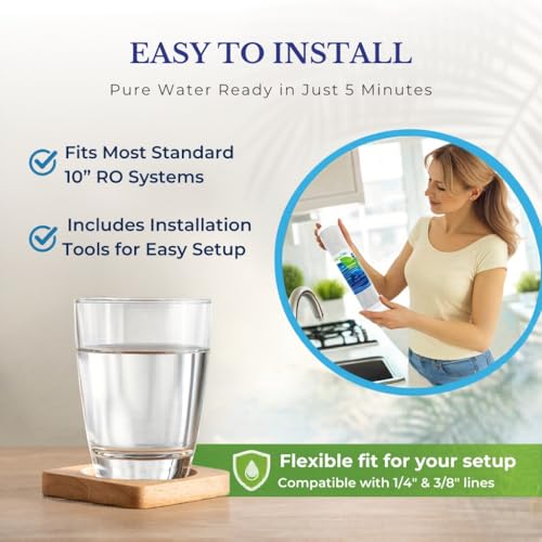 NSF Certified 5 Stage Reverse Osmosis RO Water Filters Replacement Set (5 Count)