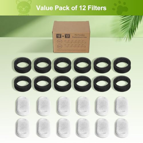 12 Pack Cat Water Fountain Filters
