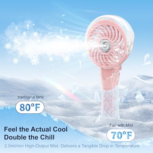 Upgraded Portable Handheld Misting Fan