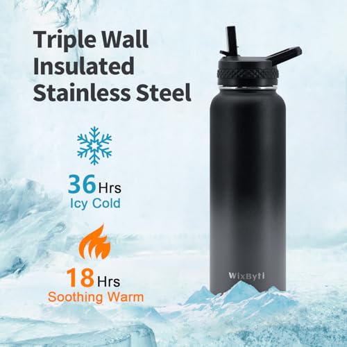 40 oz Insulated Water Bottle with Straw