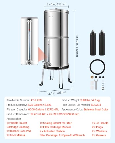 Gravity fed Water Filter System