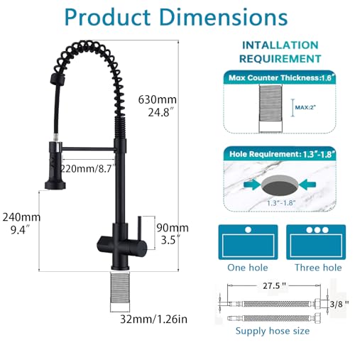 Kitchen Faucet with Temperature Digital Display