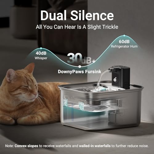 Cat Water Fountain Stainless Steel Wireless