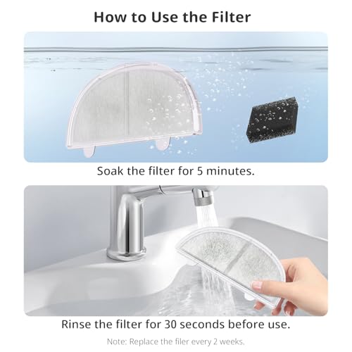 Cat Water Fountain Filter Pet Drinking Fountain Filter Replacement (3 Count)