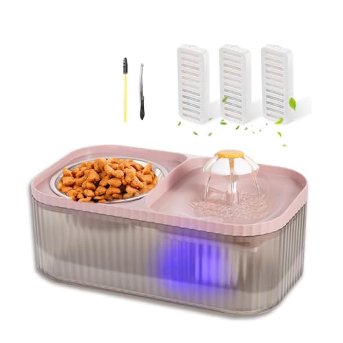 Cat Water Fountain and Stainless Steel Food Bowl (900 Gram)