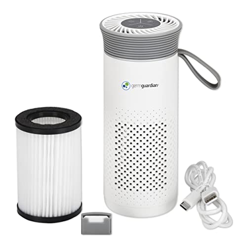 Portable Allergen Air Purifier for Small Spaces with USB Cable