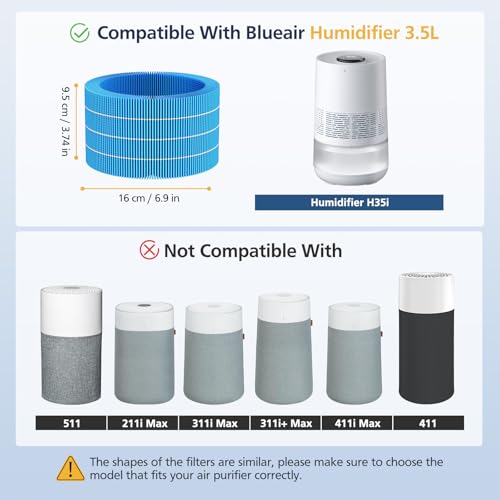 Humidifier H35i Wick Filter Replacement for Blueair Smart Humidifier 3.5L
