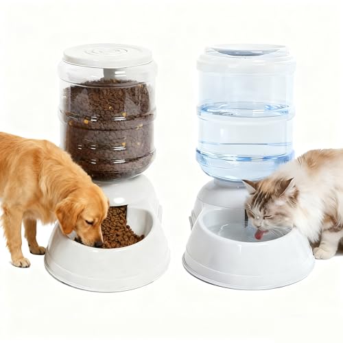Gravity Pet Feeder and Water Dispenser Set