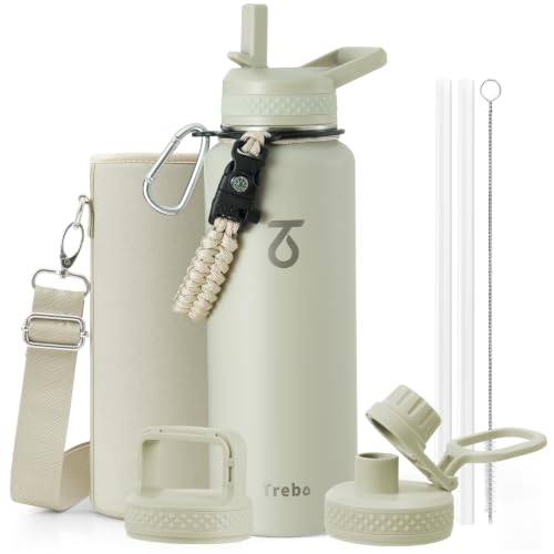 Water Bottle Insulated 40 oz with 3 Lids
