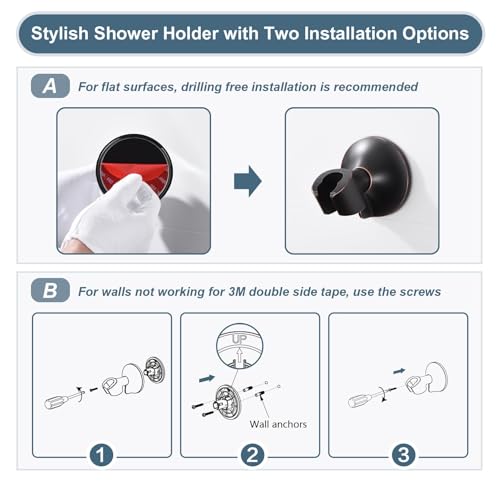 High Pressure Rain Shower Head Combo with Double Extension Arm