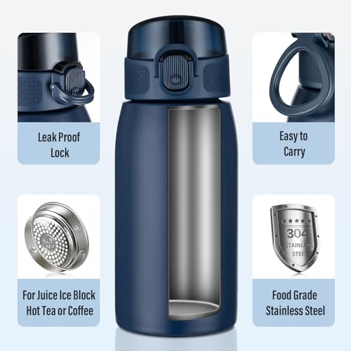 Insulated Water Bottle 12 oz with Dustproof Lid