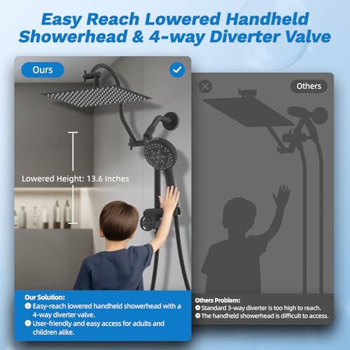High Pressue All Metal 12" Rainfall Shower Head