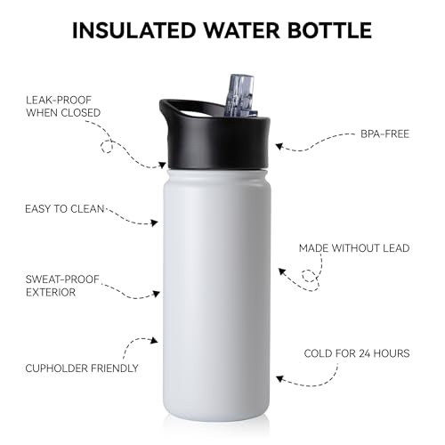 16 oz Insulated Water Bottle for School