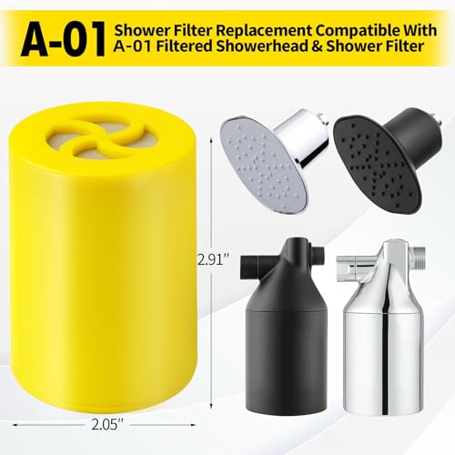 A 01 Shower Filter Replacement Compatible With Afina Filtered Showerhead & Shower Filter (2 Count)