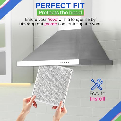 Stove Vent Filter 10.5x8.75" 97006931 Fits Nutone Broan Range Hood Filter (4 Count)
