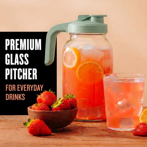 64 oz Mason Jar Glass Pitcher With Lid