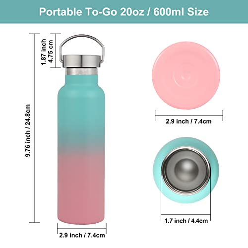 20 oz Insulated Water Bottles Bulk 4 Pack (4 Count)
