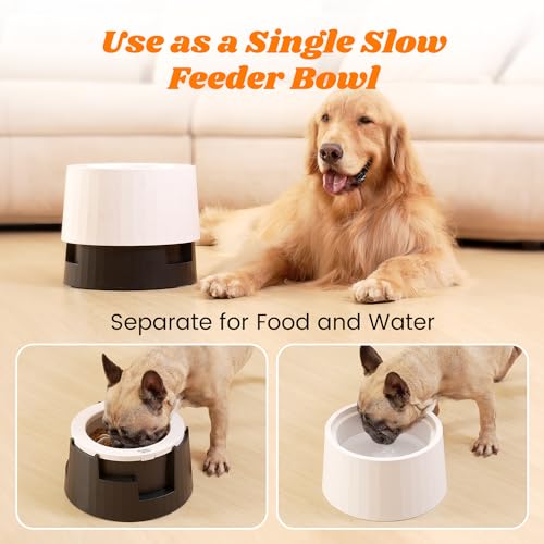 Elevated 60oz Slow Feeder Dog Bowls Large Breed Raised Food Bowl