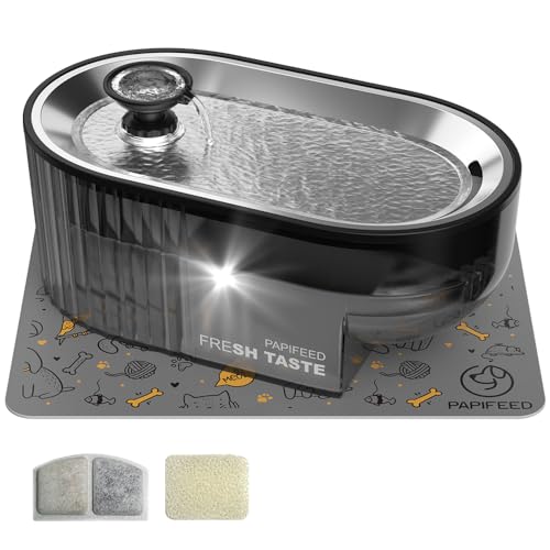 Cat Water Fountain Stainless Steel with a Silicone Mat