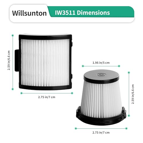 4 Pack IW3511 Filters for Shark DetectPro Lightweight Cordless Stick Vacuum (5 Count)