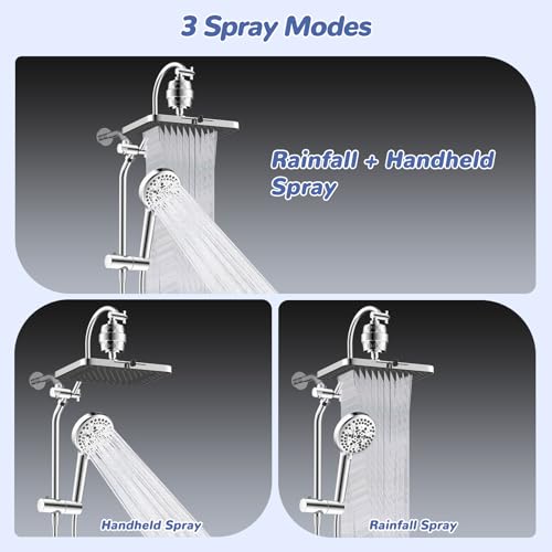 5 spray Filtered Rainfall Shower Head Combo