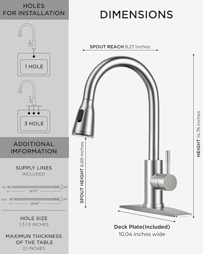 Kitchen Faucet with LED Light Sprayer