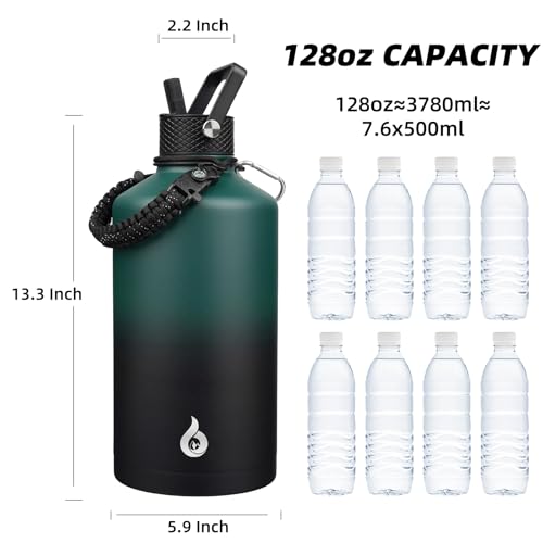 128oz Insulated Water Bottle with Straw Lid