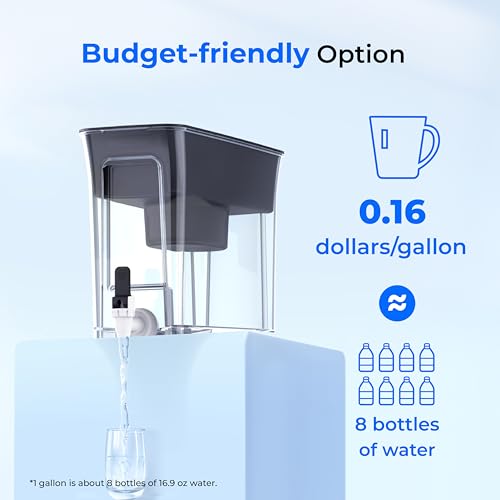 WFD-40L-L Water Filter Dispenser, 35-Cup Large Capacity, Black
