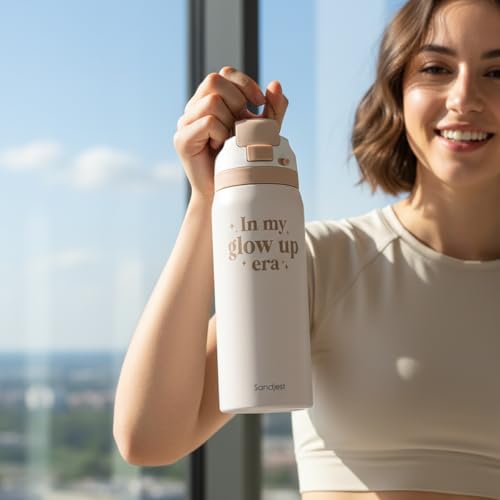 Inspiration Insulated Stainless Steel Water Bottle with Straw for Sports and Travel