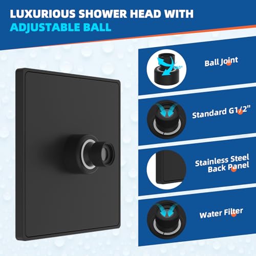 cUPC Certified Thickness Metal 6'' Rain Shower Head
