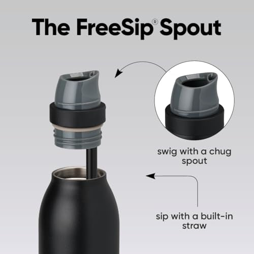 FreeSip Twist Stainless Steel Water Bottle 24 oz Blue Jay