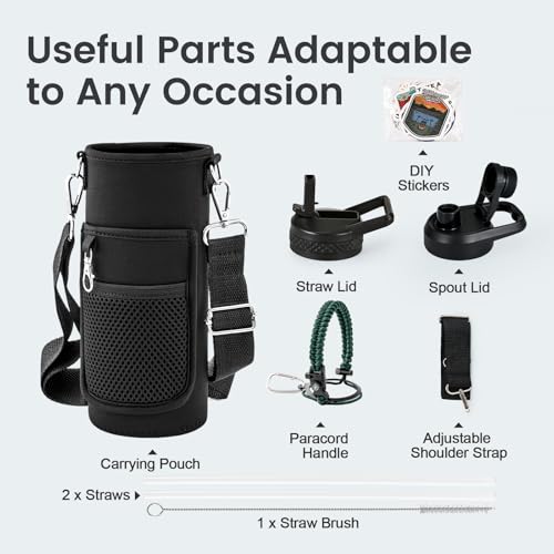 40 oz Insulated Water Bottle with Straw