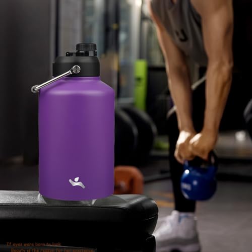 128 oz Insulated Stainless Steel Water Bottle Jug with Handle