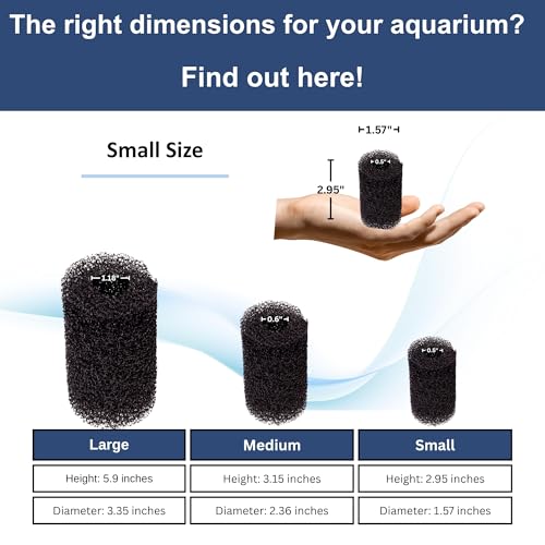 2 Pack Small Premium Pre Filter Sponge Aquarium Intake High (2 Count)