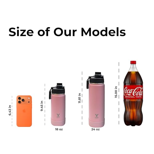 Y TOP 18 oz Insulated Water Bottle Leak Proof Spout Lid Fits in Car Cup Holder