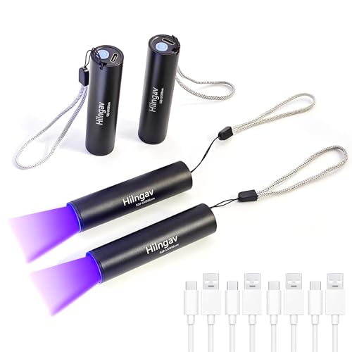 4 Pack Rechargeable Black Flashlight Small UV Black Flash Light 395 NM (4 Count)