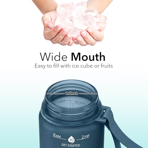 Plastic Water Bottle With Straw & Time Marker